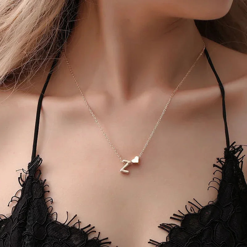 The Noir Heart Initial Necklace – A Signature of Self-Love