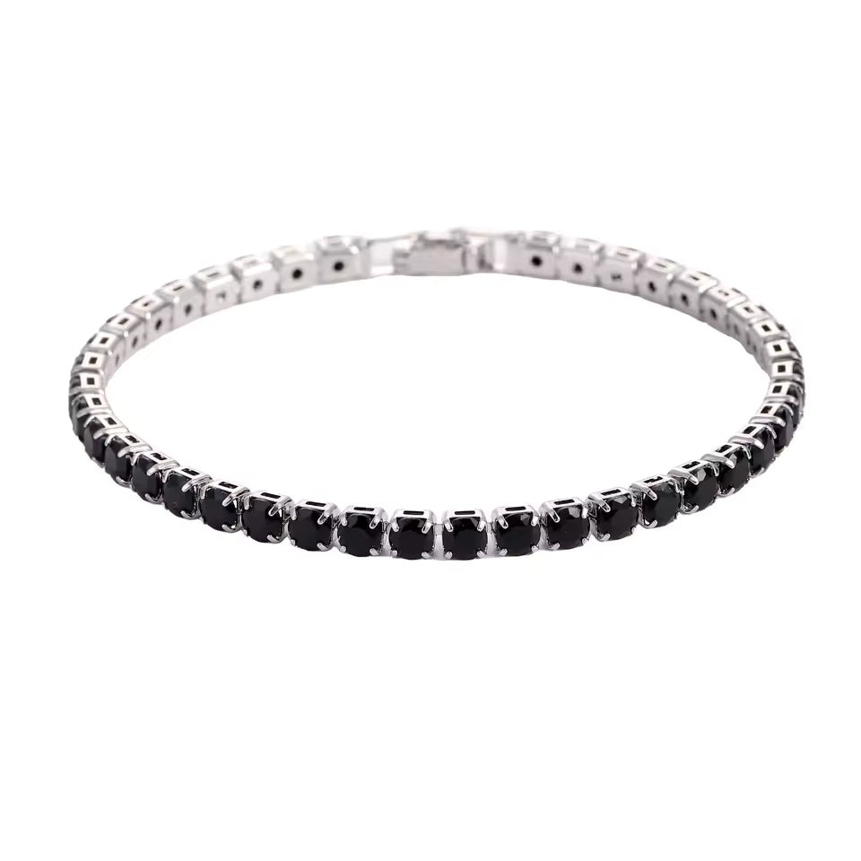 Noir Alloy Tennis Bracelet – Cubic Zirconia