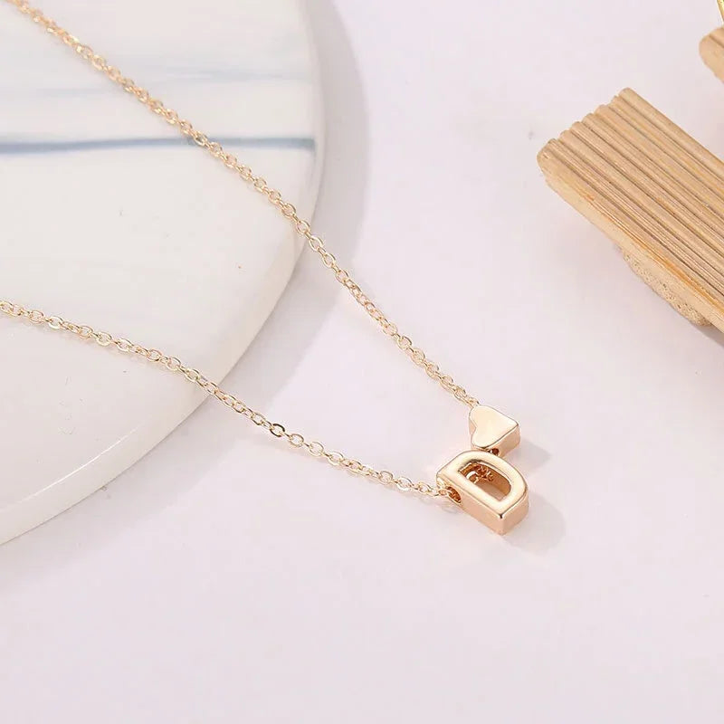 The Noir Heart Initial Necklace – A Signature of Self-Love