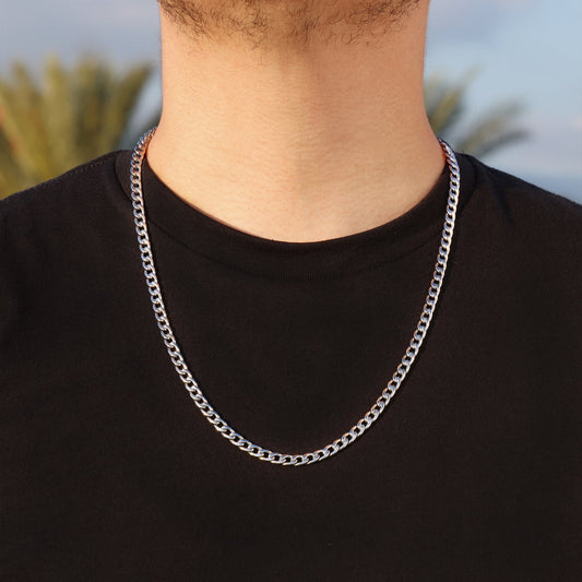 Noir Alloy Cuban Link Necklace – Stainless Steel