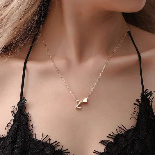 The Noir Heart Initial Necklace – A Signature of Self-Love