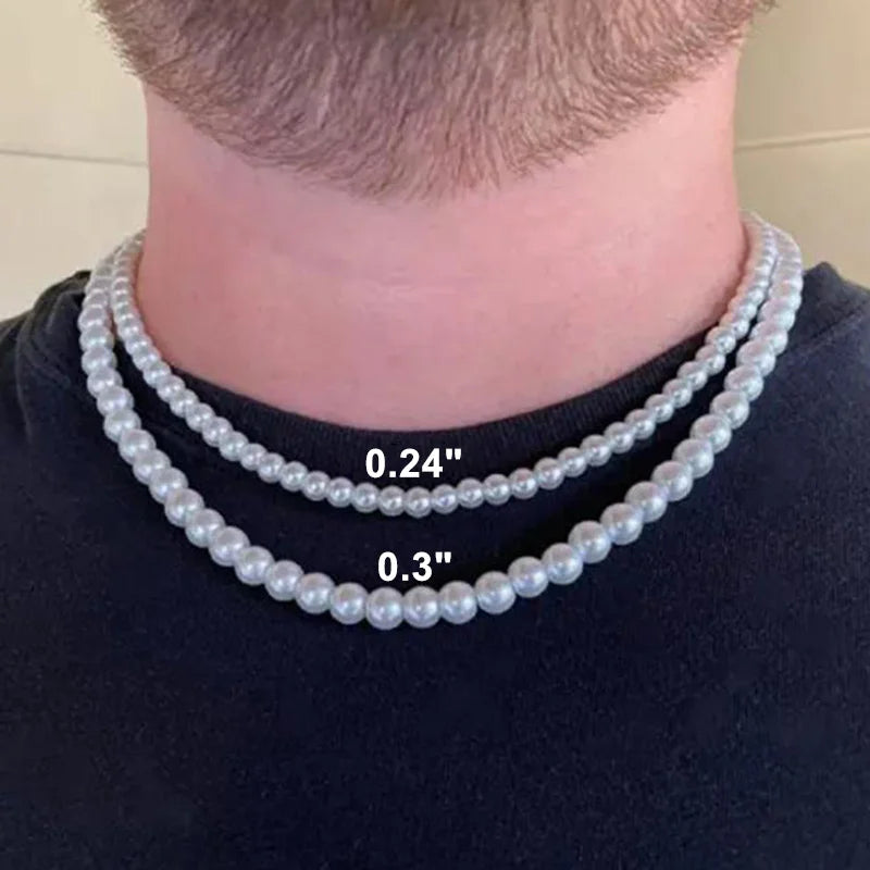 Noir Alloy Lustre Pearl Necklace