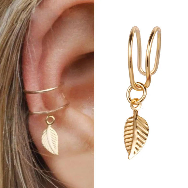 Noir Alloy Ear Cuffs – Sleek Non-Piercing Statement Jewelry