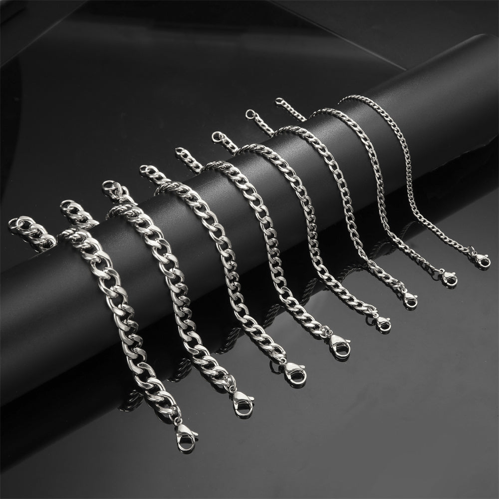 Noir Alloy Cuban Chain Bracelet – Stainless Steel