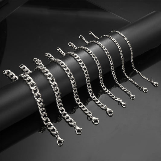 Noir Alloy Cuban Chain Bracelet – Stainless Steel