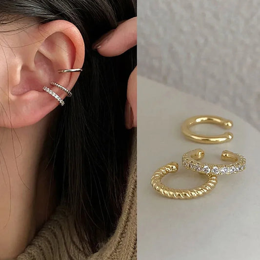Noir Alloy Ear Cuffs – Sleek Non-Piercing Statement Jewelry