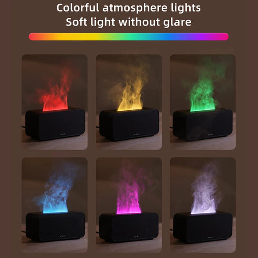 Noir Alloy™ FlameGlow Mini Diffuser | Ultrasonic Cool Mist & LED Ambiance