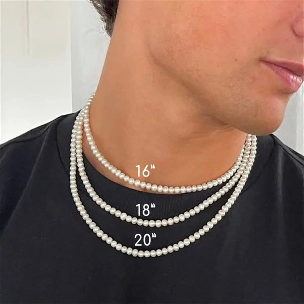 Noir Alloy Lustre Pearl Necklace