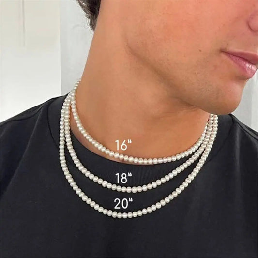 Noir Alloy Lustre Pearl Necklace