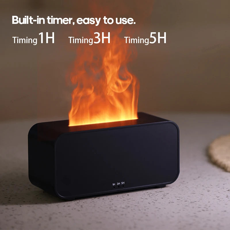 Noir Alloy™ FlameGlow Mini Diffuser | Ultrasonic Cool Mist & LED Ambiance